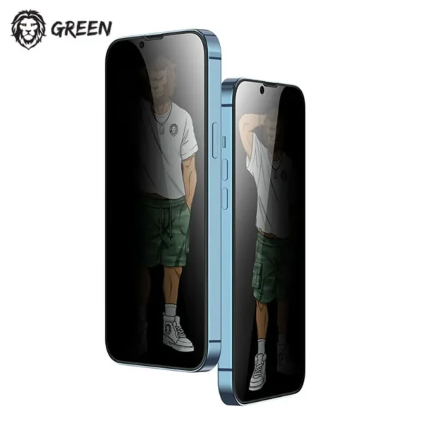 Green 3D Silicone Privacy Glass iPhone 13 1
