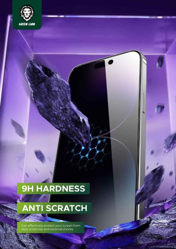 Green Lion 9H Steve Privacy Screen Protector for iPhone 15 Series Black 3 1 1 گلس پرایوسی گرین لاین برای آیفون 16 پرو