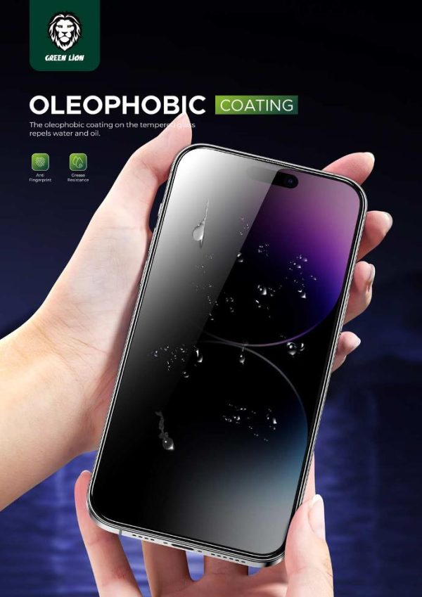 Green Lion 9H Steve Privacy Screen Protector for iPhone 15 Series Black 5 1 گلس پرایوسی گرین لاین برای آیفون 16 پرو