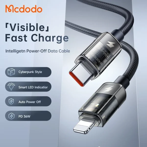 ca5da25cf5affd03b2e2964a553673c418a92c51 1680465538 کابل تبدیل USB-C به لایتنینگ مک دودو مدل CA-3161