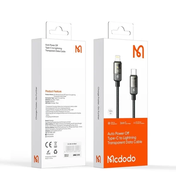 f9b26ceebe99035cdf7d9b085c148e16c189f5ab 1680465558 کابل تبدیل USB-C به لایتنینگ مک دودو مدل CA-3161