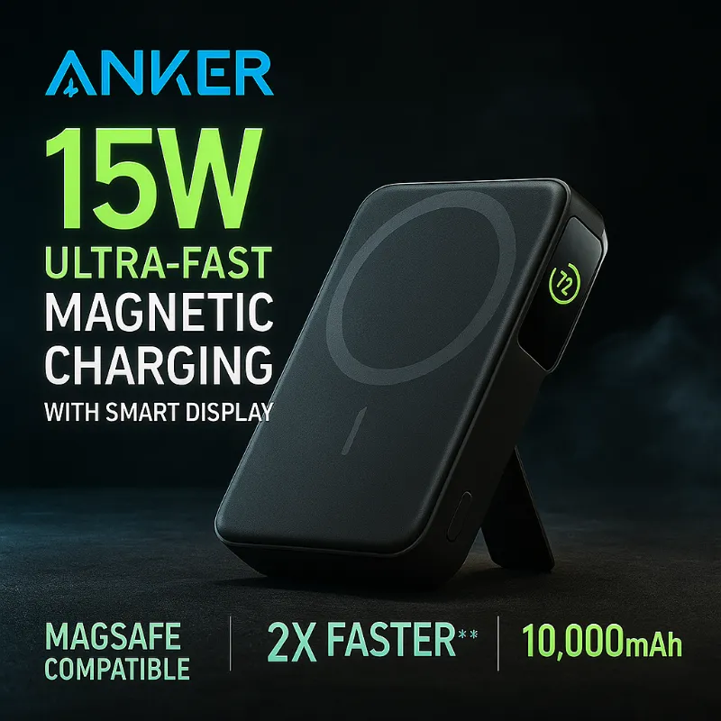 پاوربانک انکر MagGo مدل A1654 ظرفیت 10000 میلی آمپر 1 پاوربانک انکر مدل A1654011