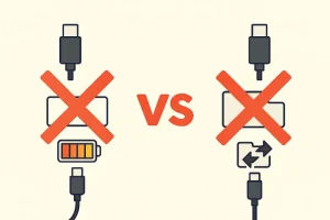 10 اشتباه رایج هنگام خرید شارژر و کابل موبایل 4 Comparing charging cables and data cables