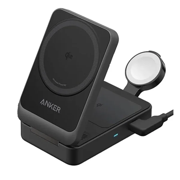 Anker MagGo Wireless 3 in 1 Qi2 B2557 1 شارژر وایرلس انکر 3 کاره مدل MagGo Qi2 B2557