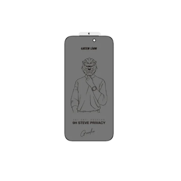 Green Lion Steve Privacy Tempered Glass for iPhone 17 Pro 3 گلس پرایوسی گرین لاین مدل 9H Steve برای آیفون 17 پرو