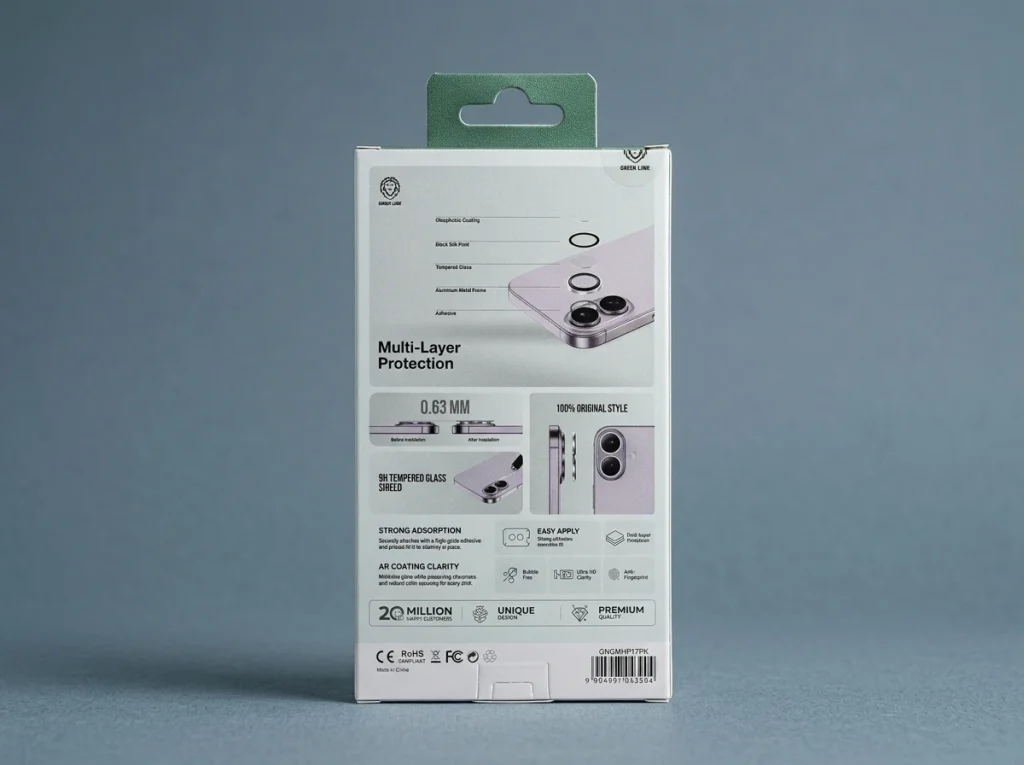 محافظ لنز گرینلاین آیفون ۱۷ نرمال مدل HD Plus 2 greenlion hdplus camera lens protector iphone 17 12 محافظ لنز گرینلاین آیفون ۱۷ نرمال مدل HD Plus