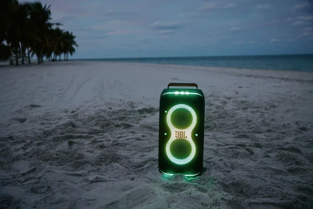 JBL PARTYYBOX CLUB 120 WATER PROOF ON BEACH SAND اسپیکر بلوتوثی جی بی ال مدل PartyBox Club 120