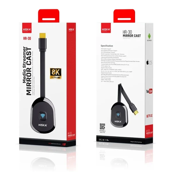 hiska hr 30 6 دانگل HDMI هیسکا HR-30 | انتقال تصویر موبایل به تلویزیون