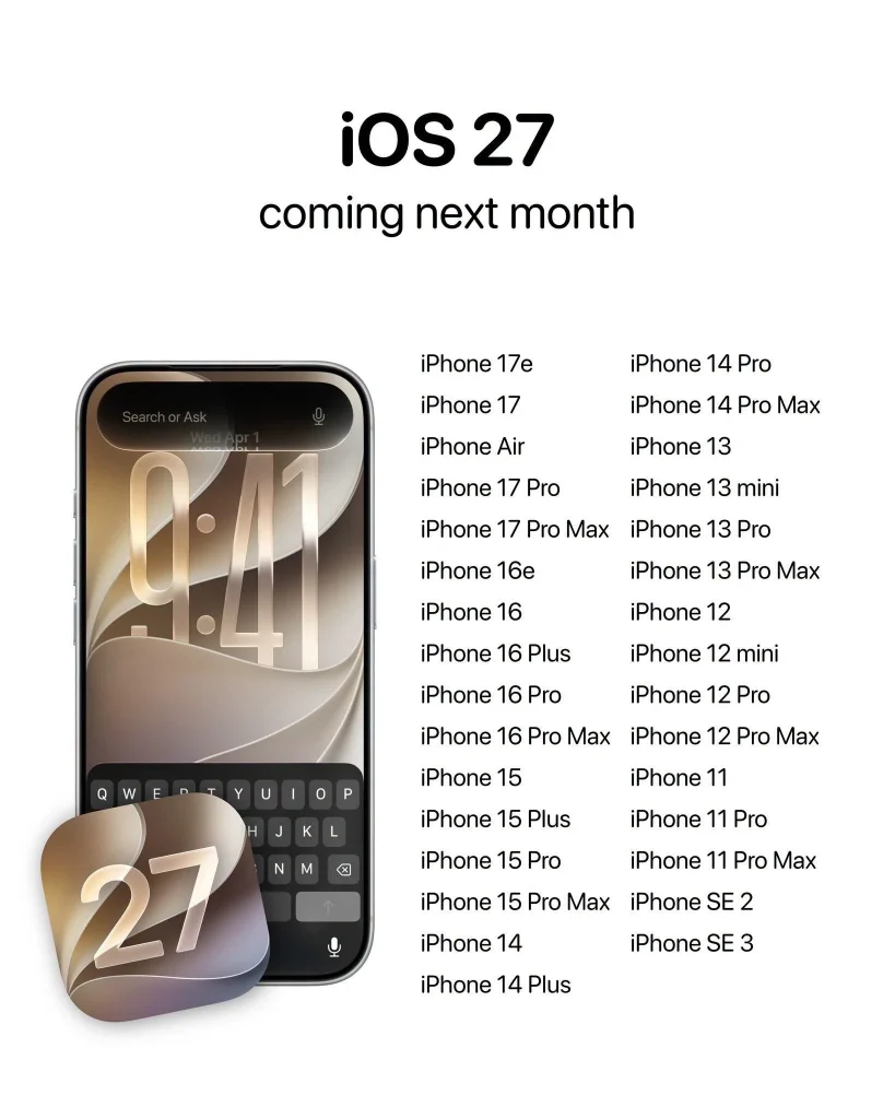 theapplehub ios 27 بروزرسانی iOS 27؛ نسخه جدید iOS برای چه گوشی هایی میاد؟