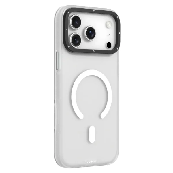 youngkit hidden sand iphone 17 pro max silver white 1 کاور یانگ کیت مناسب iPhone 17 Pro Max مدل Hidden Sand Matte Texture