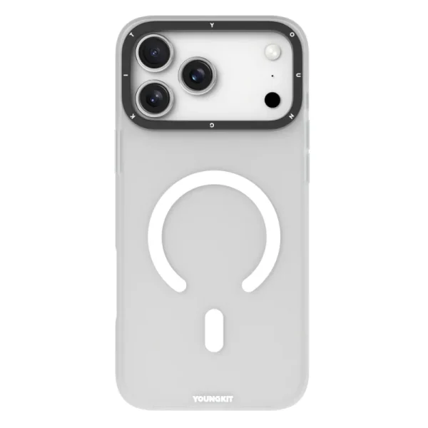 youngkit hidden sand iphone 17 pro max silver white 3 کاور یانگ کیت مناسب iPhone 17 Pro Max مدل Hidden Sand Matte Texture