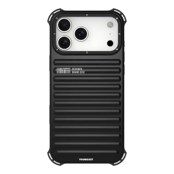 youngkit true color iphone 17 pro max black 2 کاور یانگ کیت مناسب iPhone 17 Pro Max مدل True Color Luggage-Inspired