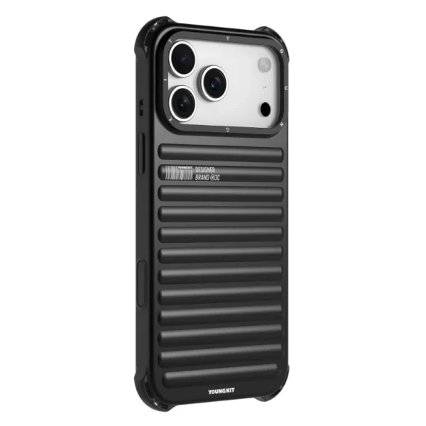 youngkit true color iphone 17 pro max black 3 کاور یانگ کیت مناسب iPhone 17 Pro Max مدل True Color Luggage-Inspired