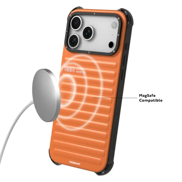 youngkit true color iphone 17 pro max magsafe support کاور یانگ کیت مناسب iPhone 17 Pro Max مدل True Color Luggage-Inspired