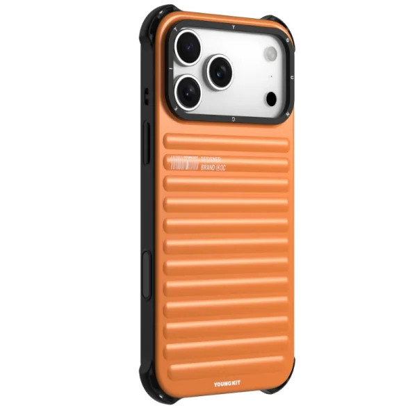 youngkit true color iphone 17 pro max orange 3 کاور یانگ کیت مناسب iPhone 17 Pro Max مدل True Color Luggage-Inspired