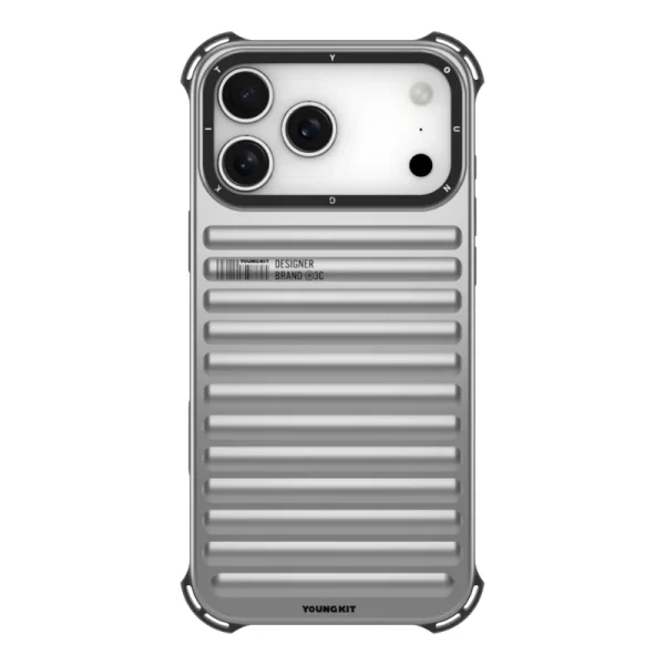 youngkit true color iphone 17 pro max pearl silver 2 کاور یانگ کیت مناسب iPhone 17 Pro Max مدل True Color Luggage-Inspired