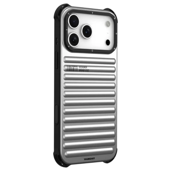 youngkit true color iphone 17 pro max pearl silver 3 کاور یانگ کیت مناسب iPhone 17 Pro Max مدل True Color Luggage-Inspired