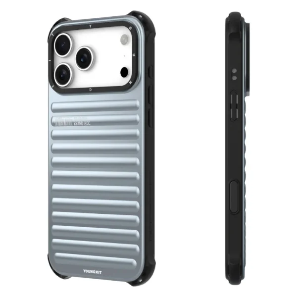 youngkit true color iphone 17 pro max sky blue 4 کاور یانگ کیت مناسب iPhone 17 Pro Max مدل True Color Luggage-Inspired