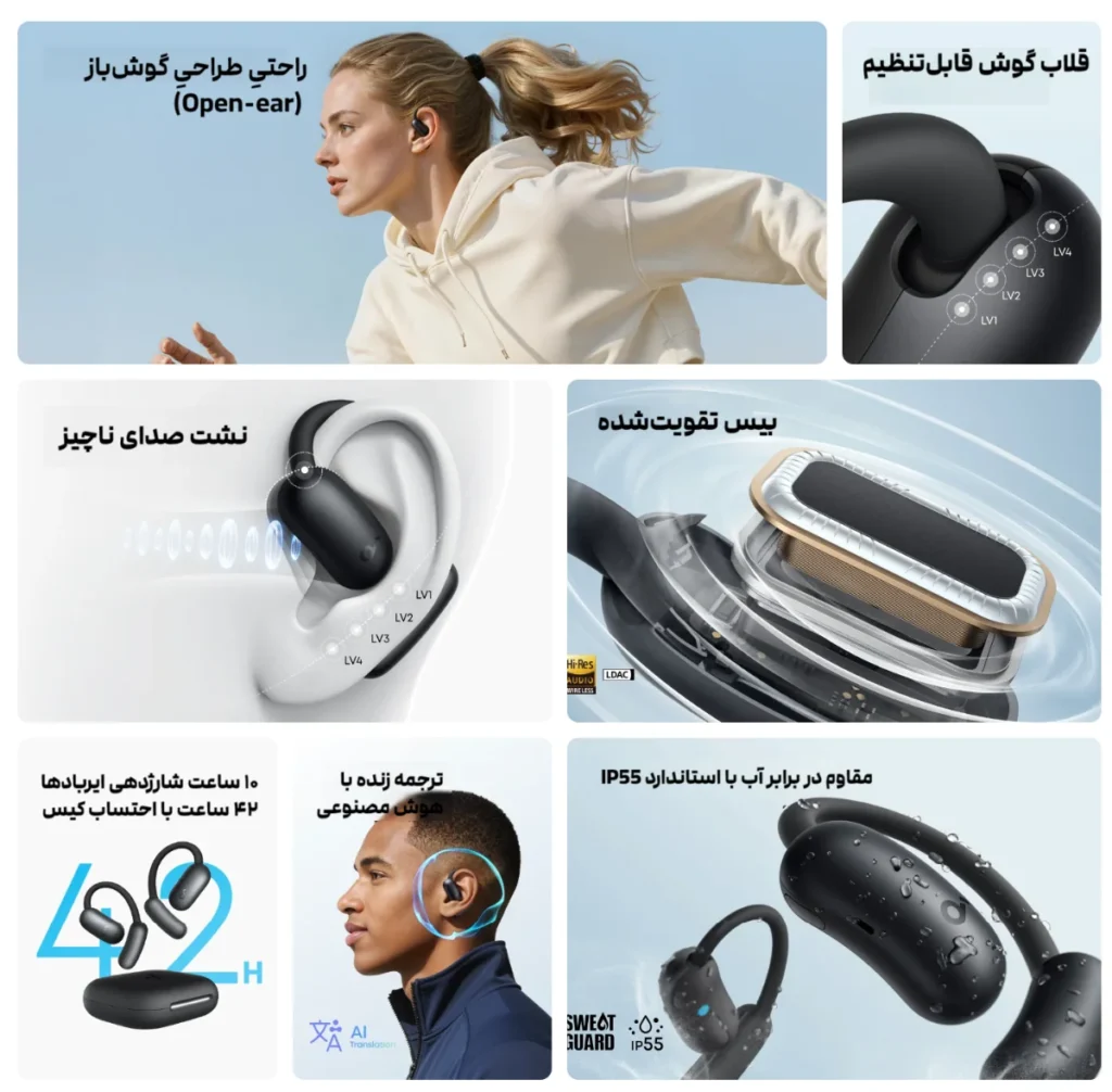 anker soundcore aerofit 2 ai a3874 overview هندزفری بلوتوثی انکر AeroFit 2 مدل A3874